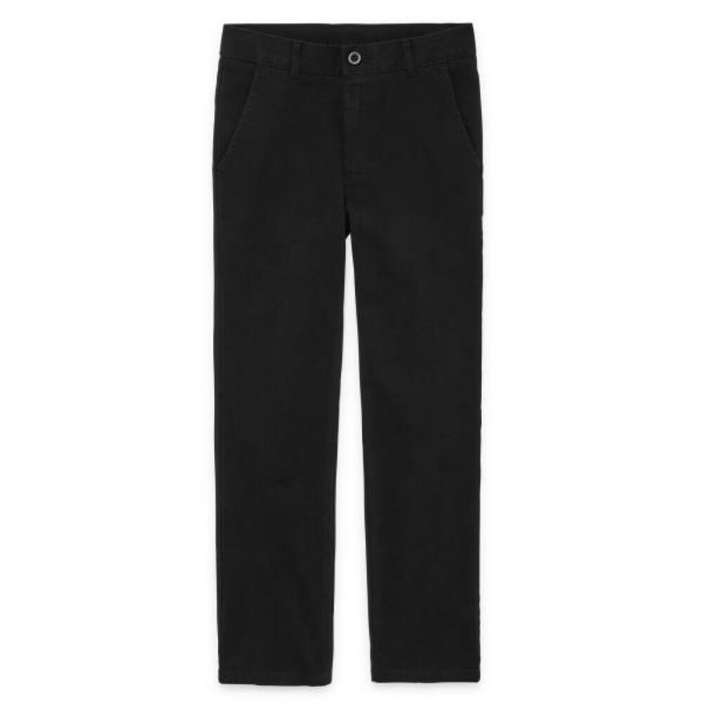 IZOD Little & Big Boys Flat Front Pant, Regular Black New With Tags
